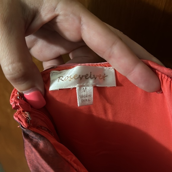 CORAL PRINTED MIDI DRESS WITH CUT OUT AND SLIT - Picture 10 of 10